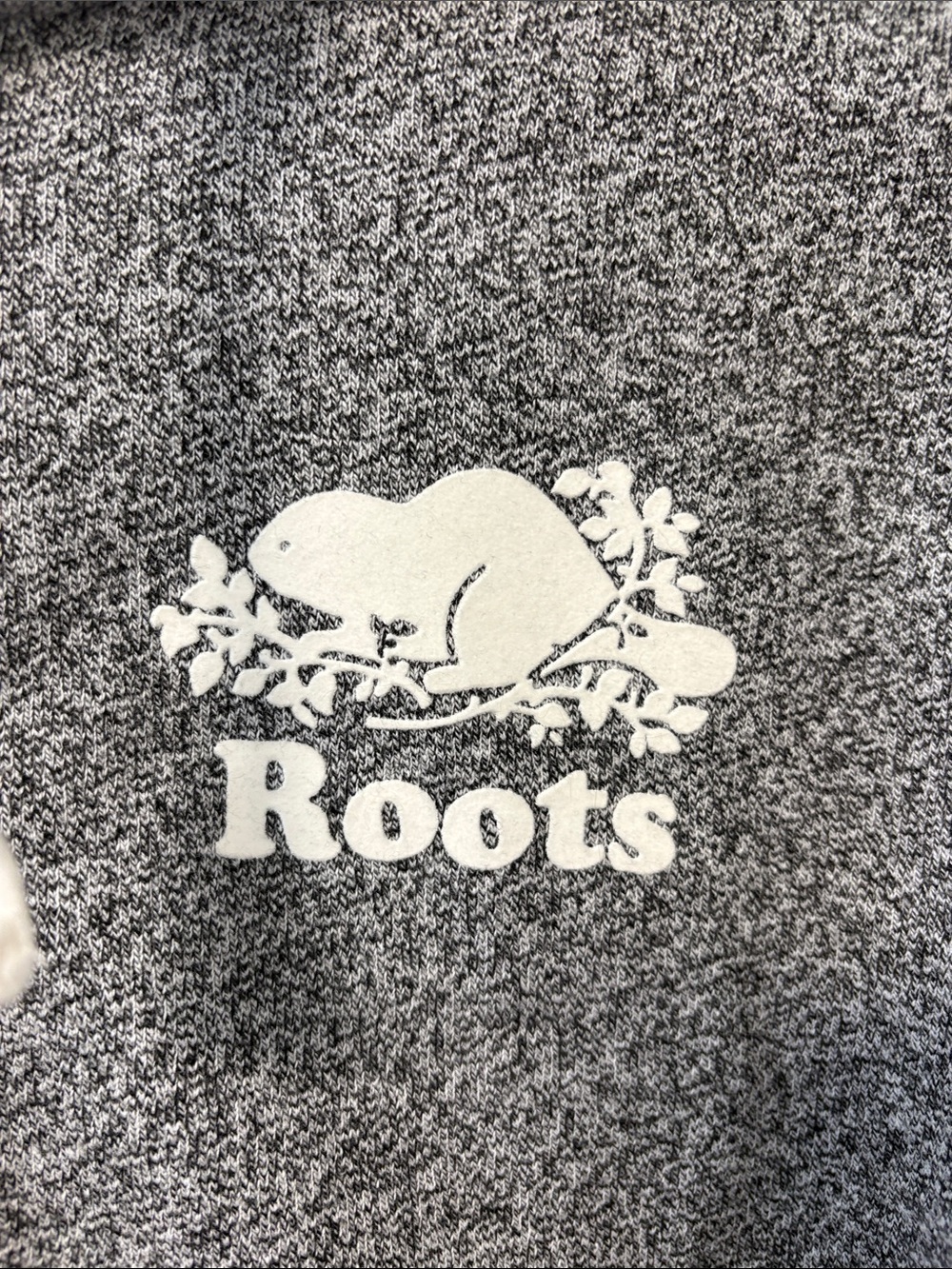 Roots Heather Gray Sweatshirt with White Beaver Logo - Picture 2 of 3
